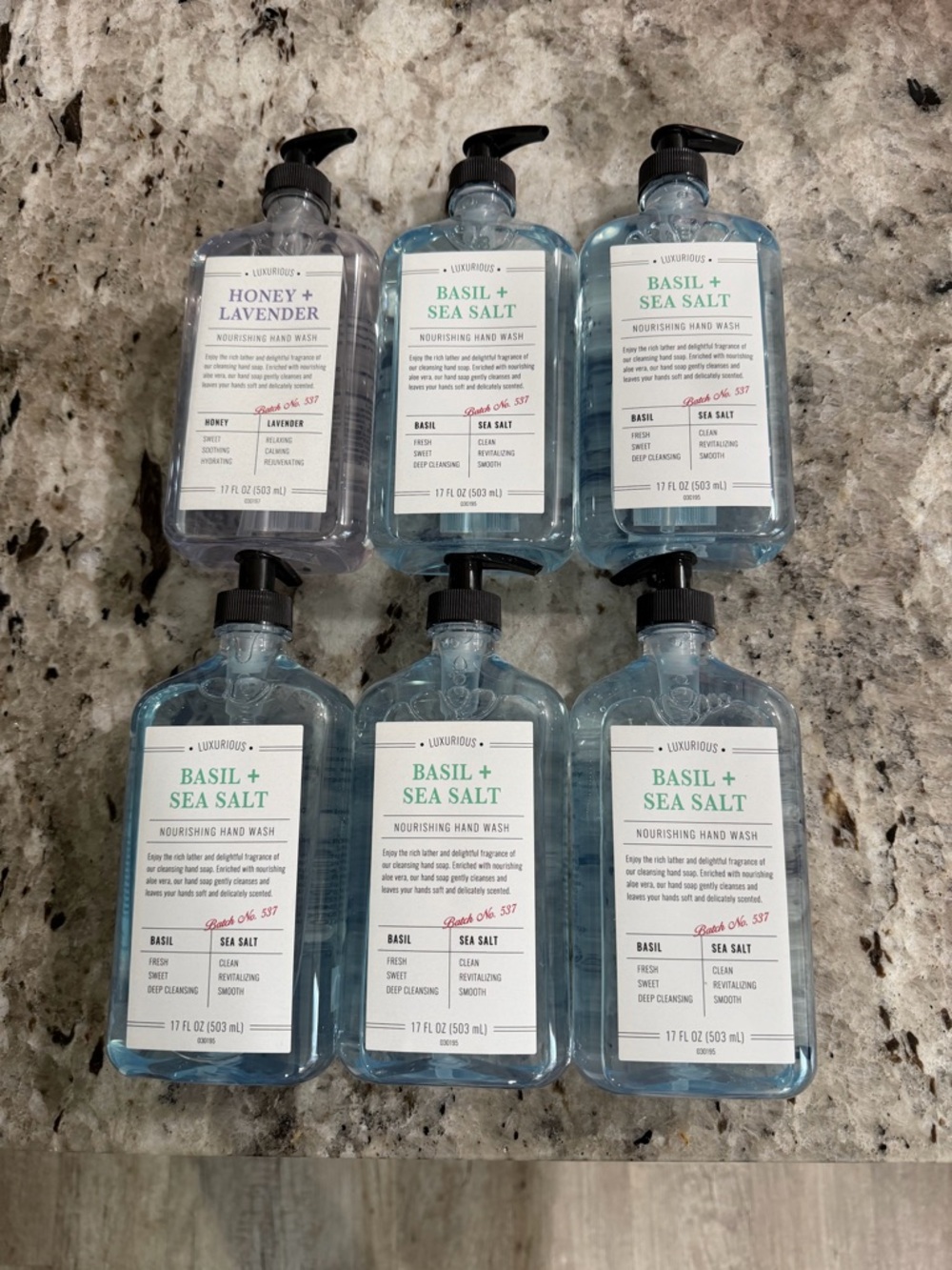 Honey + Lavender a d Basil + Sea Salt Nourishing Hand Wash - Set of 6